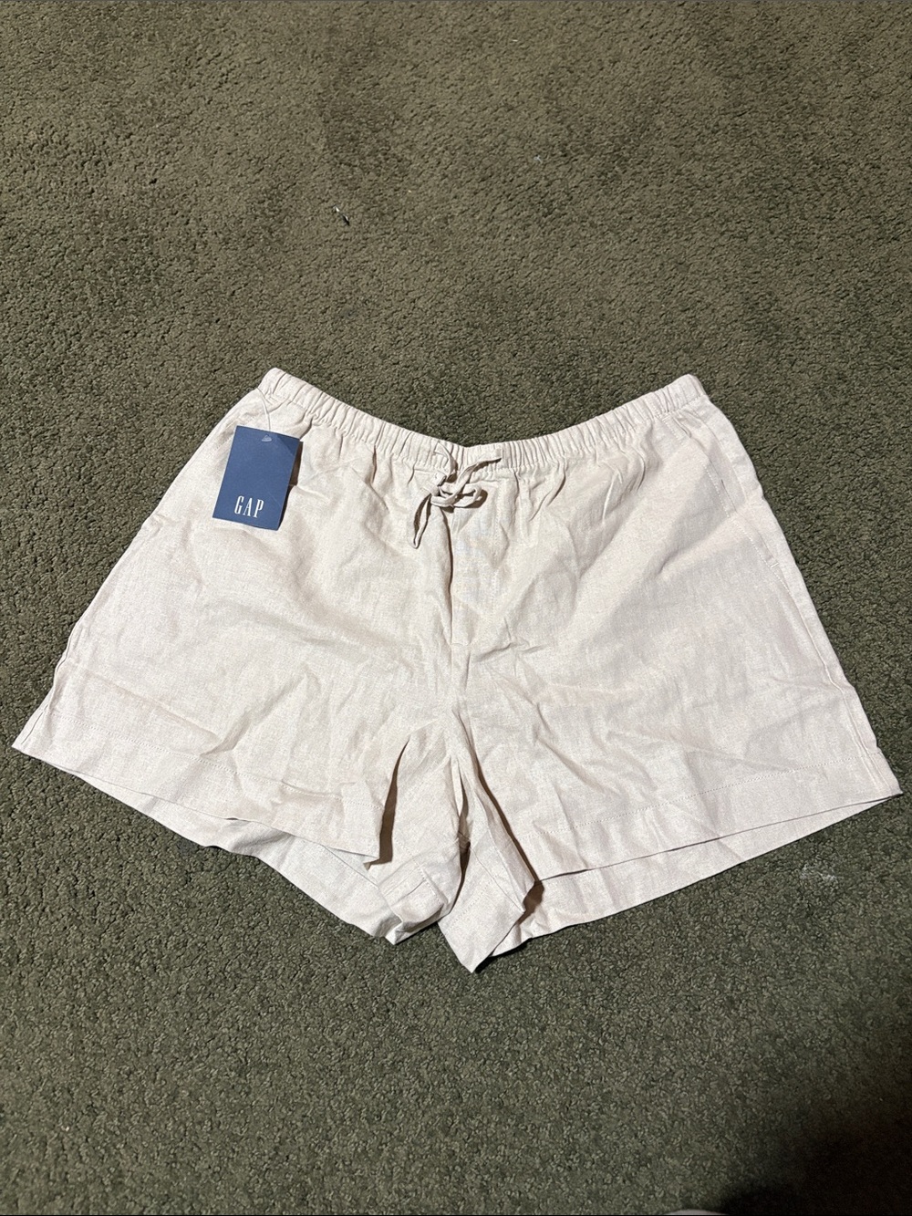 GAP Women's Linen-Blend Drawstring Shorts - Light Pink